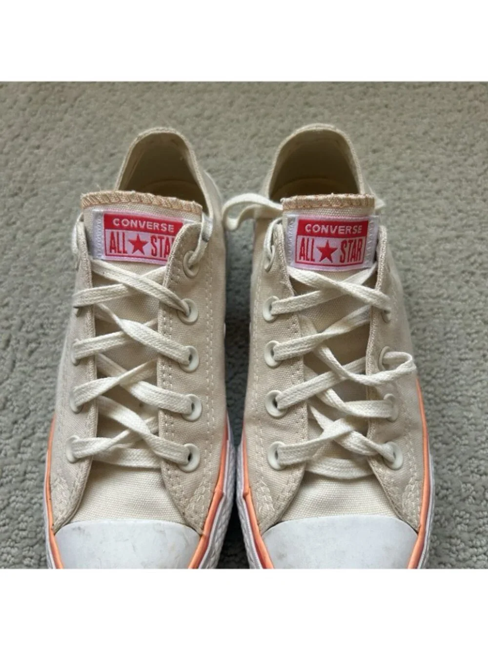 Converse Chuck Taylor All Star Platform Women's Size 5 Pink Beige Sneakers - Picture 3 of 10